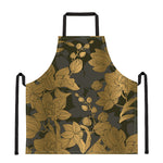 Golden Orchid Pattern Print Apron