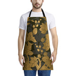 Golden Orchid Pattern Print Apron