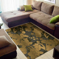 Golden Orchid Pattern Print Floor Mat
