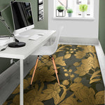 Golden Orchid Pattern Print Area Rug