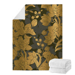 Golden Orchid Pattern Print Blanket