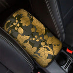 Golden Orchid Pattern Print Car Center Console Cover