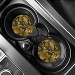 Golden Orchid Pattern Print Car Coasters