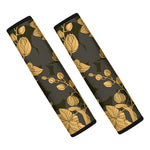 Golden Orchid Pattern Print Car Seat Belt Covers