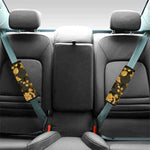 Golden Orchid Pattern Print Car Seat Belt Covers