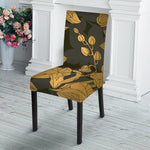Golden Orchid Pattern Print Dining Chair Slipcover