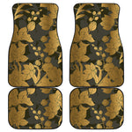 Golden Orchid Pattern Print Front and Back Car Floor Mats