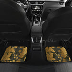 Golden Orchid Pattern Print Front and Back Car Floor Mats