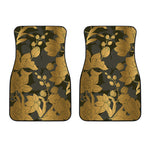 Golden Orchid Pattern Print Front Car Floor Mats