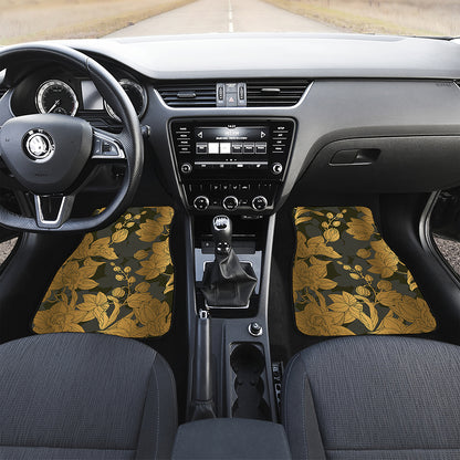 Golden Orchid Pattern Print Front Car Floor Mats