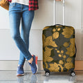 Golden Orchid Pattern Print Luggage Cover