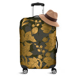 Golden Orchid Pattern Print Luggage Cover