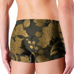 Golden Orchid Pattern Print Men's Boxer Briefs