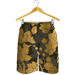 Golden Orchid Pattern Print Men's Shorts