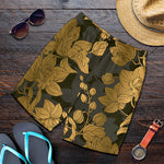 Golden Orchid Pattern Print Men's Shorts