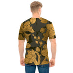 Golden Orchid Pattern Print Men's T-Shirt