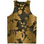 Golden Orchid Pattern Print Men's Tank Top