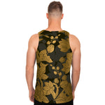 Golden Orchid Pattern Print Men's Tank Top