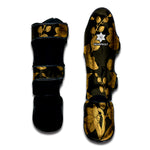 Golden Orchid Pattern Print Muay Thai Shin Guard