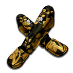 Golden Orchid Pattern Print Muay Thai Shin Guard