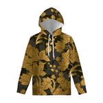 Golden Orchid Pattern Print Pullover Hoodie