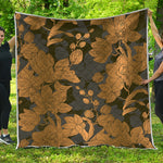 Golden Orchid Pattern Print Quilt