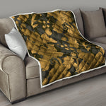 Golden Orchid Pattern Print Quilt