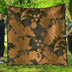 Golden Orchid Pattern Print Quilt