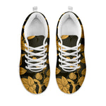 Golden Orchid Pattern Print White Sneakers