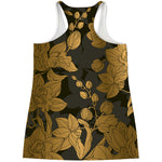 Golden Orchid Pattern Print Women's Racerback Tank Top