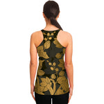 Golden Orchid Pattern Print Women's Racerback Tank Top