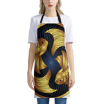 Golden Pisces Zodiac Sign Print Apron