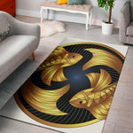 Golden Pisces Zodiac Sign Print Area Rug