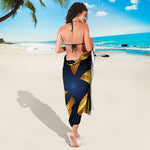 Golden Pisces Zodiac Sign Print Beach Sarong Wrap