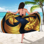 Golden Pisces Zodiac Sign Print Beach Sarong Wrap