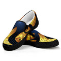 Golden Pisces Zodiac Sign Print Black Slip On Sneakers