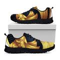 Golden Pisces Zodiac Sign Print Black Running Shoes