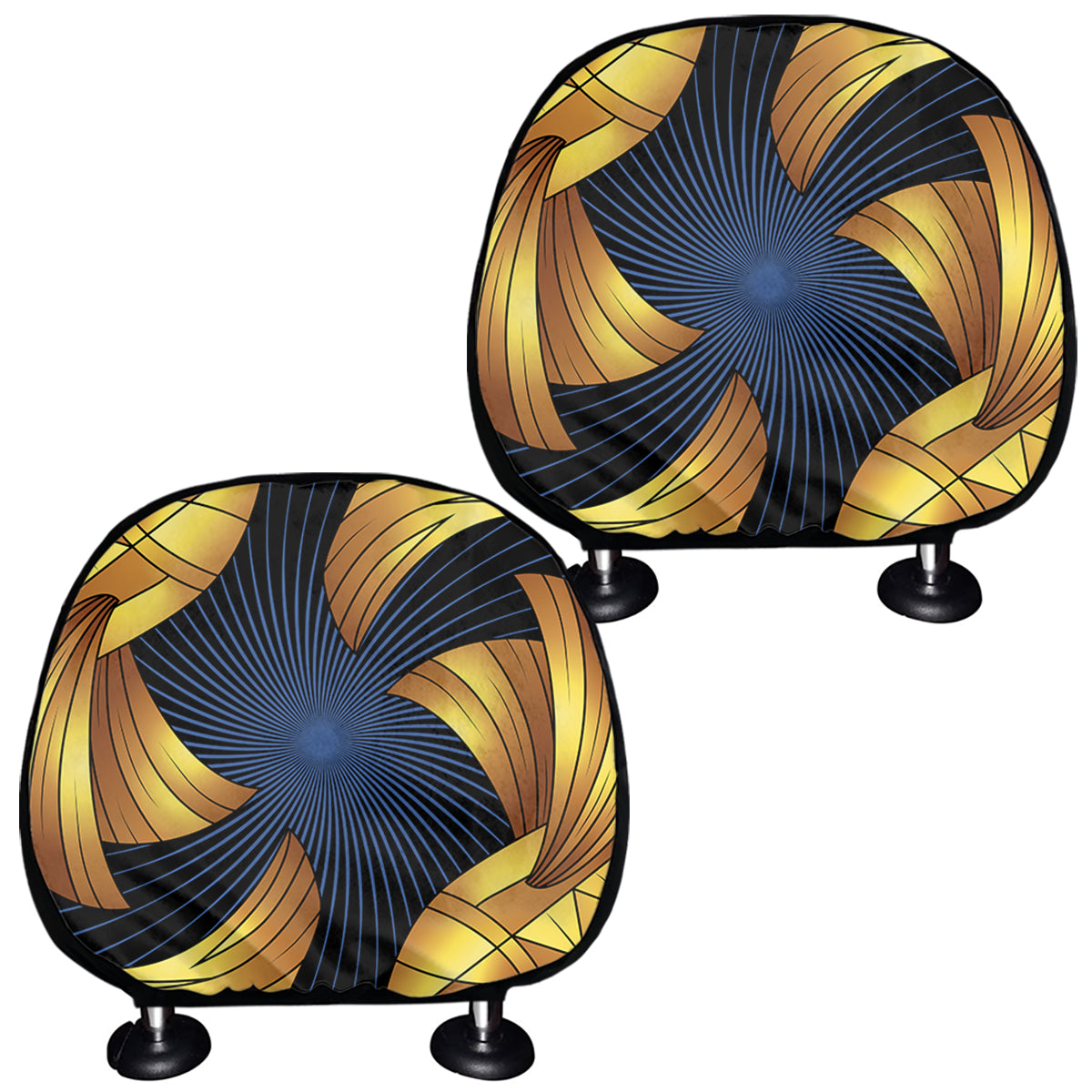 Golden Pisces Zodiac Sign Print Car Headrest Covers