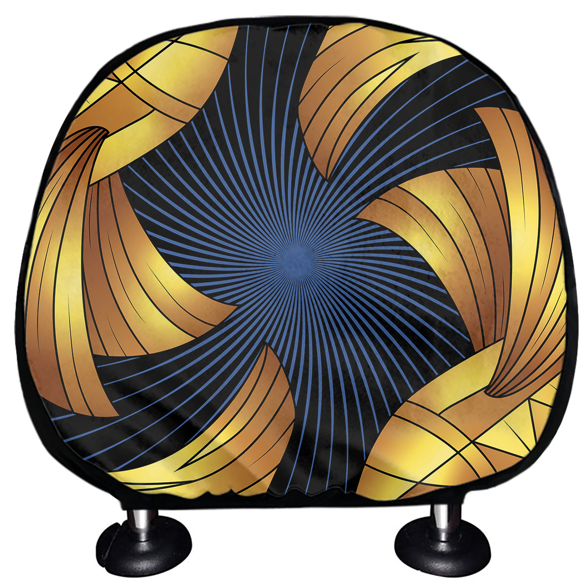 Golden Pisces Zodiac Sign Print Car Headrest Covers