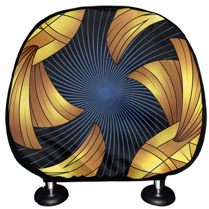 Golden Pisces Zodiac Sign Print Car Headrest Covers