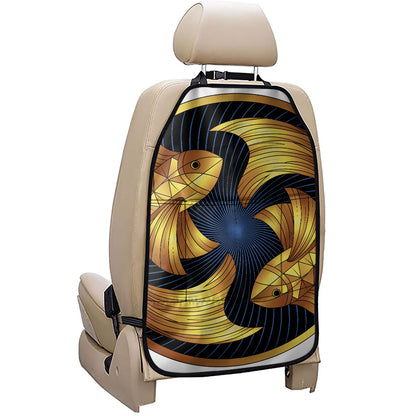 Golden Pisces Zodiac Sign Print Car Seat Organizers