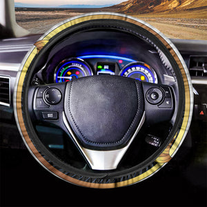 Golden Pisces Zodiac Sign Print Car Steering Wheel Cover