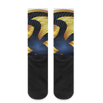 Golden Pisces Zodiac Sign Print Crew Socks