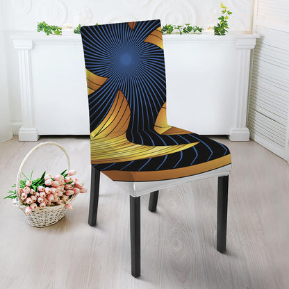 Golden Pisces Zodiac Sign Print Dining Chair Slipcover