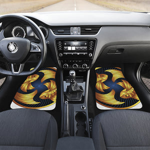 Golden Pisces Zodiac Sign Print Front and Back Car Floor Mats