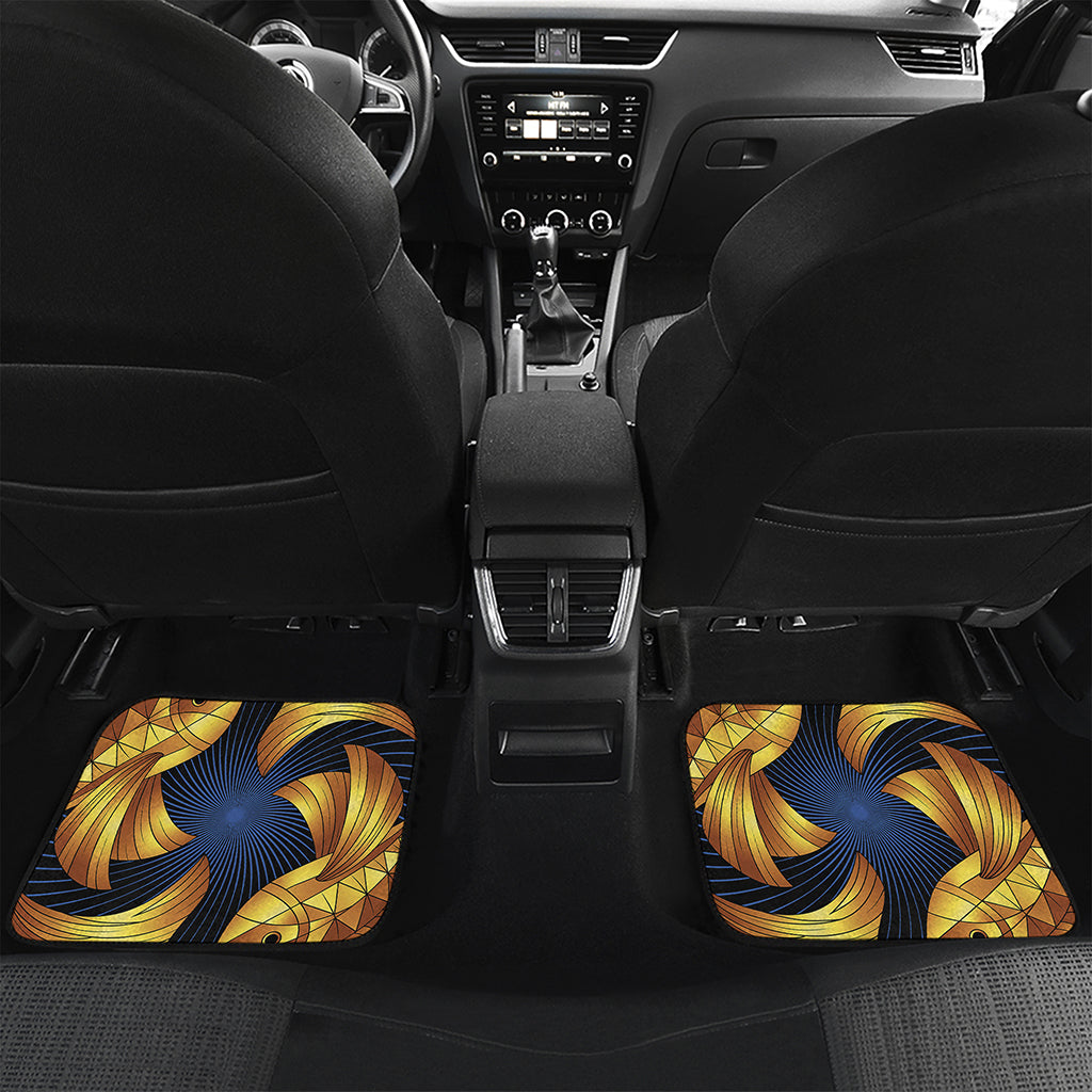 Golden Pisces Zodiac Sign Print Front and Back Car Floor Mats