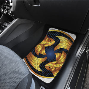 Golden Pisces Zodiac Sign Print Front Car Floor Mats