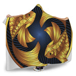 Golden Pisces Zodiac Sign Print Hooded Blanket