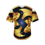 Golden Pisces Zodiac Sign Print Men's Baseball Jersey