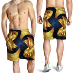 Golden Pisces Zodiac Sign Print Men's Shorts